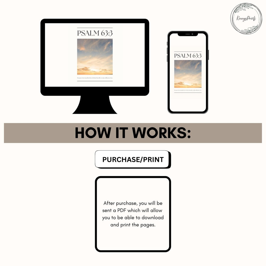 Yellow Christian Wall Art, Psalm Bible Verse Quote Poster Print, Digital Download