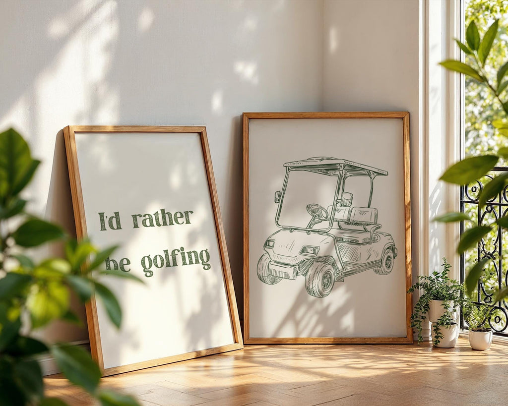 Golf Themed Nursery Prints: Green Wall Art Gallery Collage, Digital Download