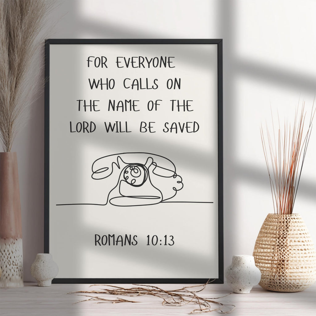 Drawing Christian Wall Art Print Set: Black & White Gallery Wall, Digital Download