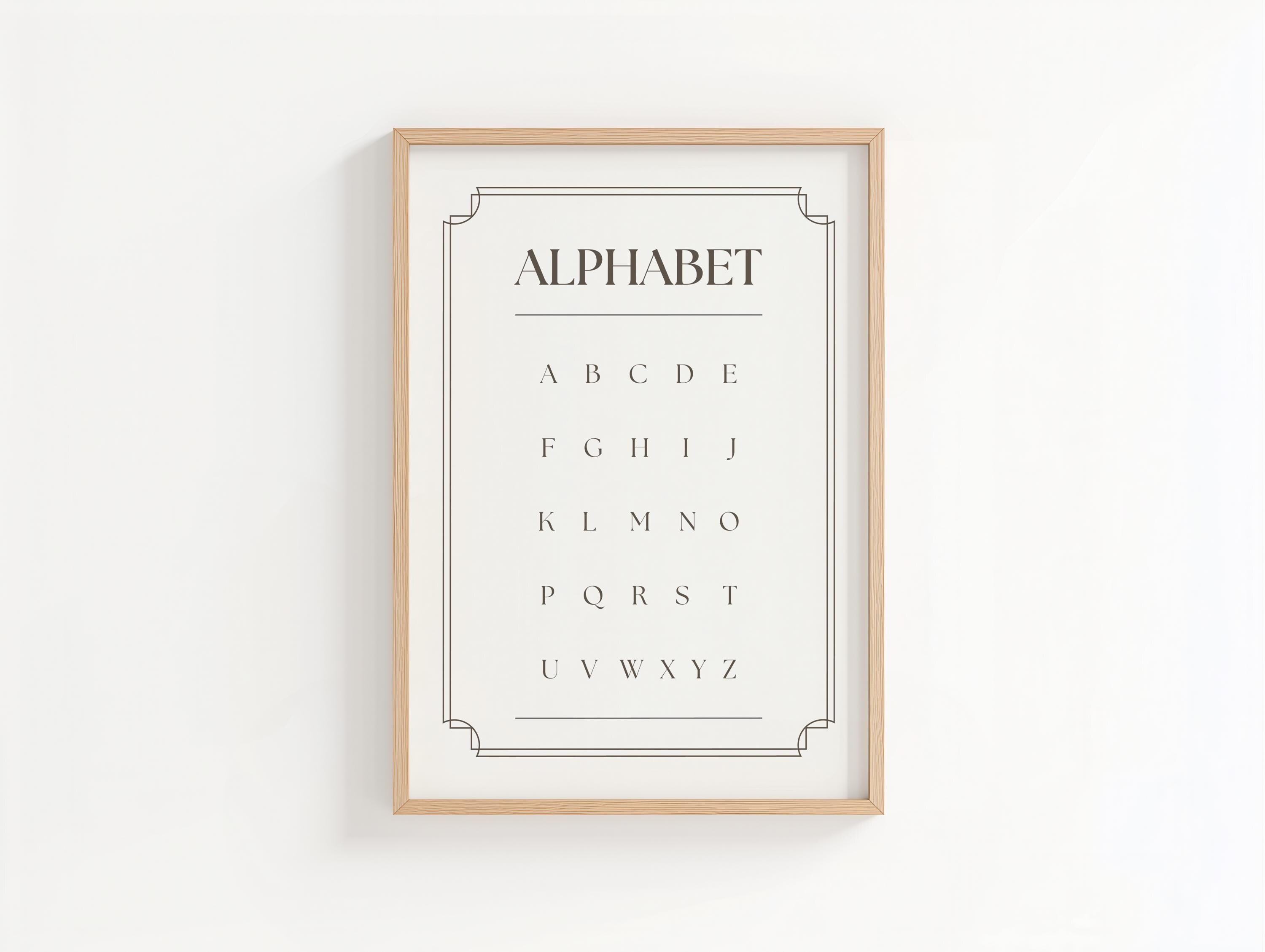 Vintage Alphabet Numbers Set Nursery Wall Art, ABC’s Playroom Bedroom Prints, digital download