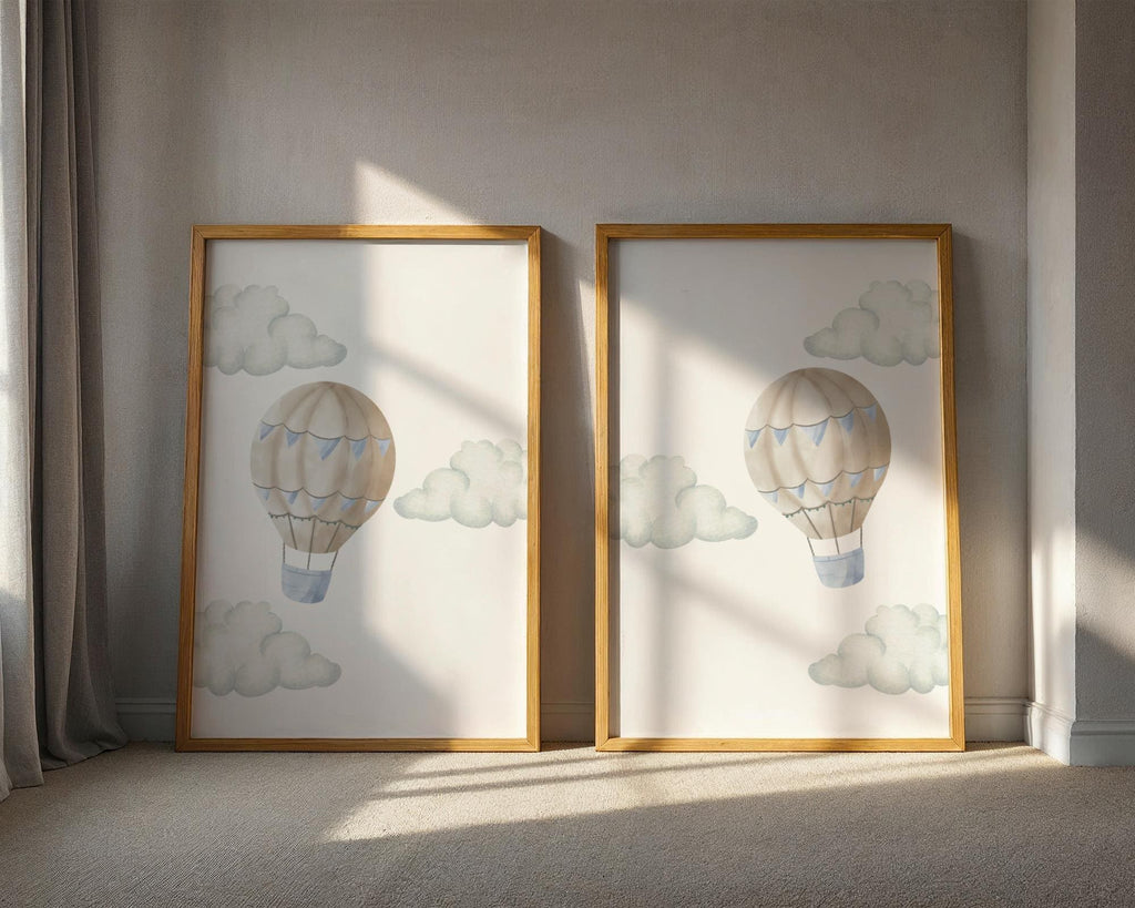 Oh the Places You'll Go Vintage Nursery Wall Art Prints, Digital Download