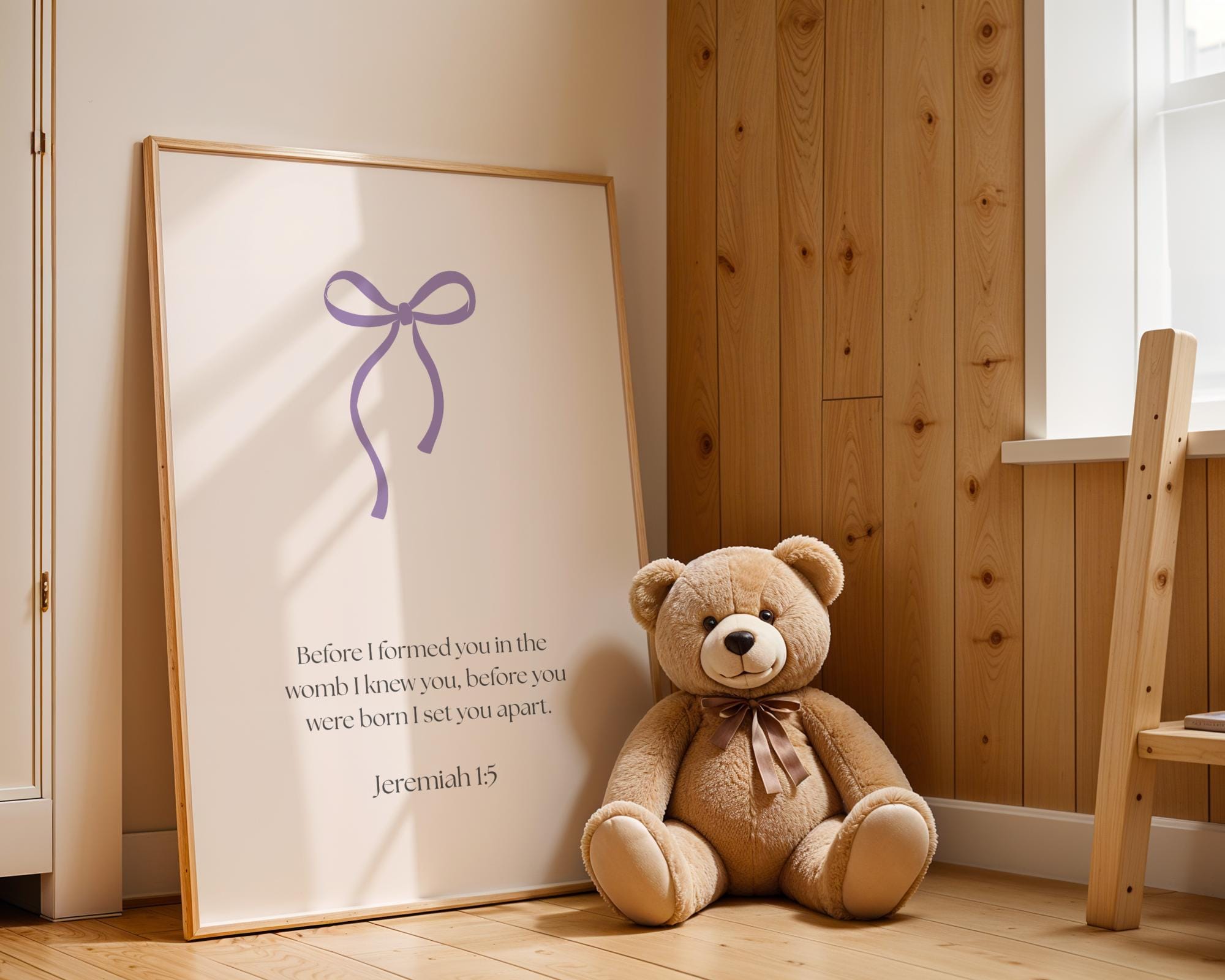 Christian Girl Nursery Wall Art, Printable Purple Vintage Bible Verse Quote Prints, Digital Download