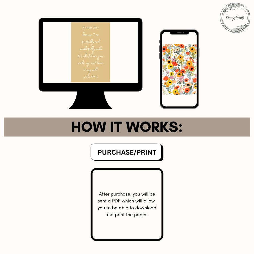 Psalm 139 Bible Verse Prints: Christian Wall Art Nursery Decor, Digital Download