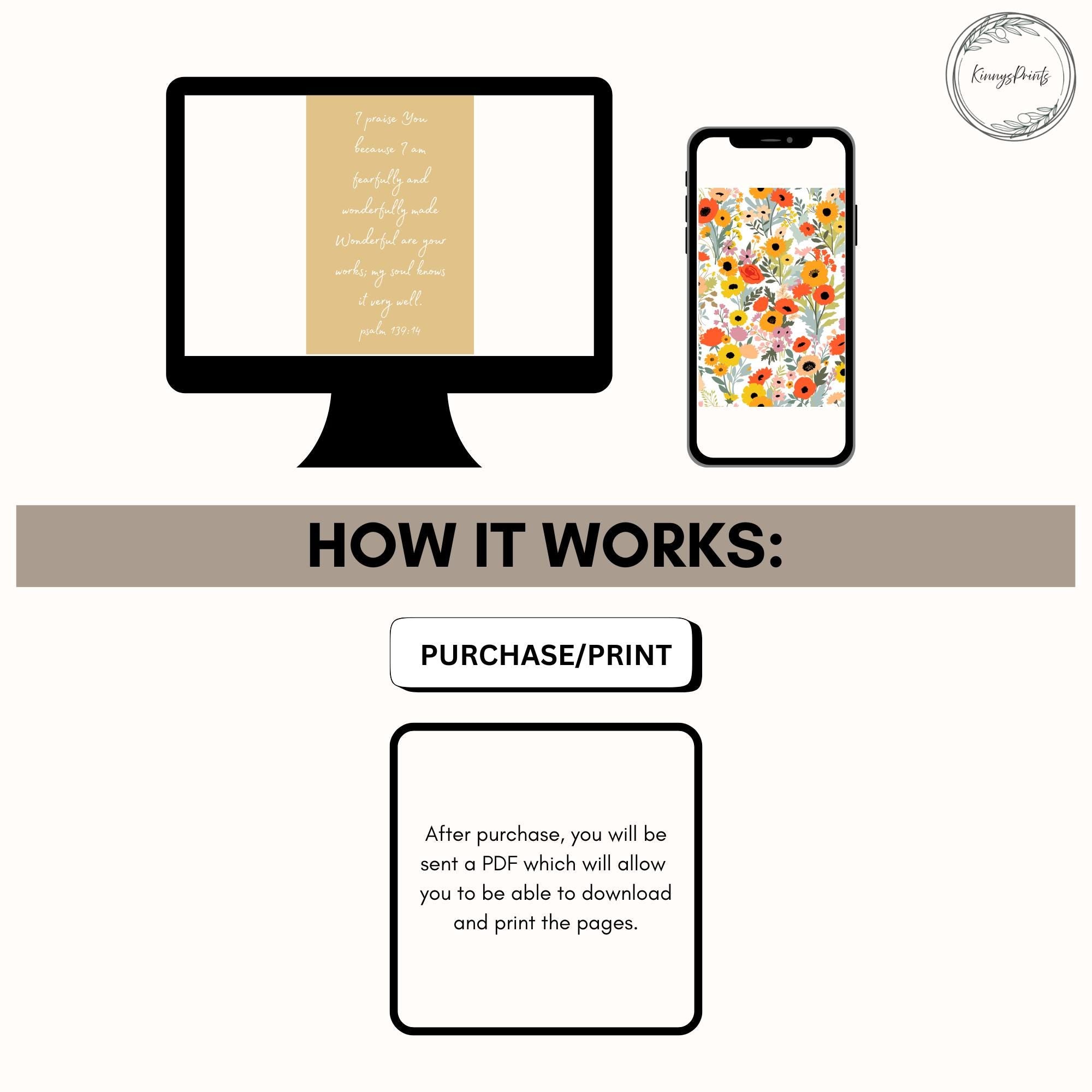 Psalm 139 Bible Verse Prints: Christian Wall Art Nursery Decor, Digital Download