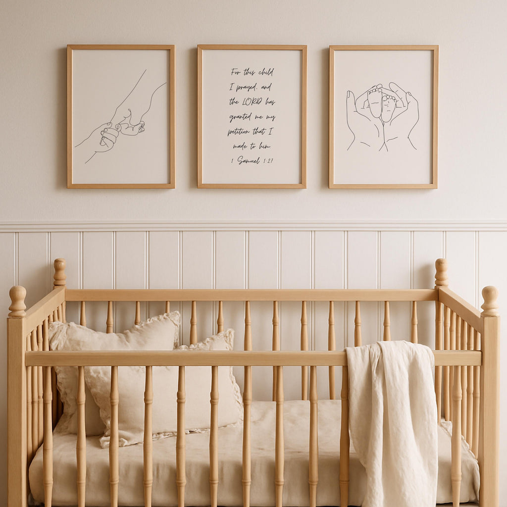 Black and White Bible Verse Prints: Minimalist Nursery Decor, Digital Download