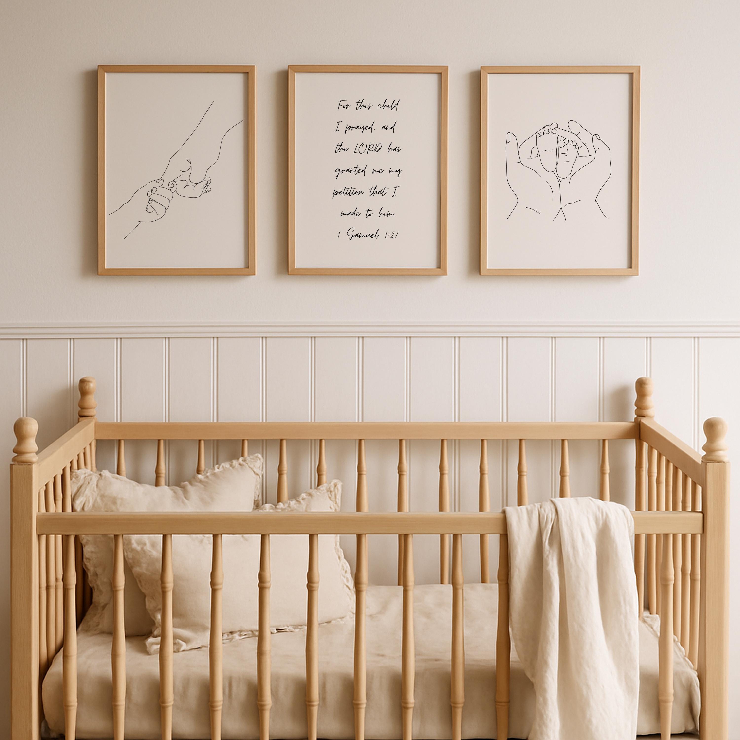 Black and White Bible Verse Prints: Minimalist Nursery Decor (Digital Download)