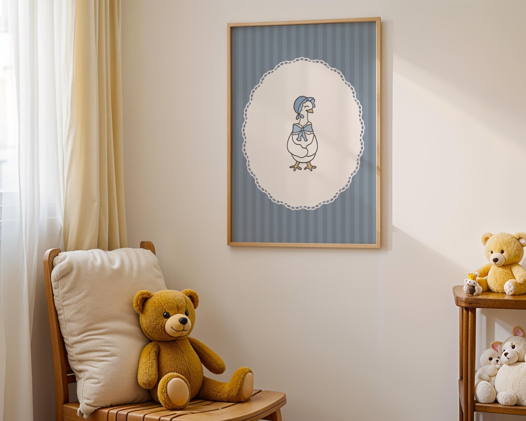 Christian Girl Nursery Wall Art, Printable Blue Vintage Bible Verse Quote Prints, Digital Download