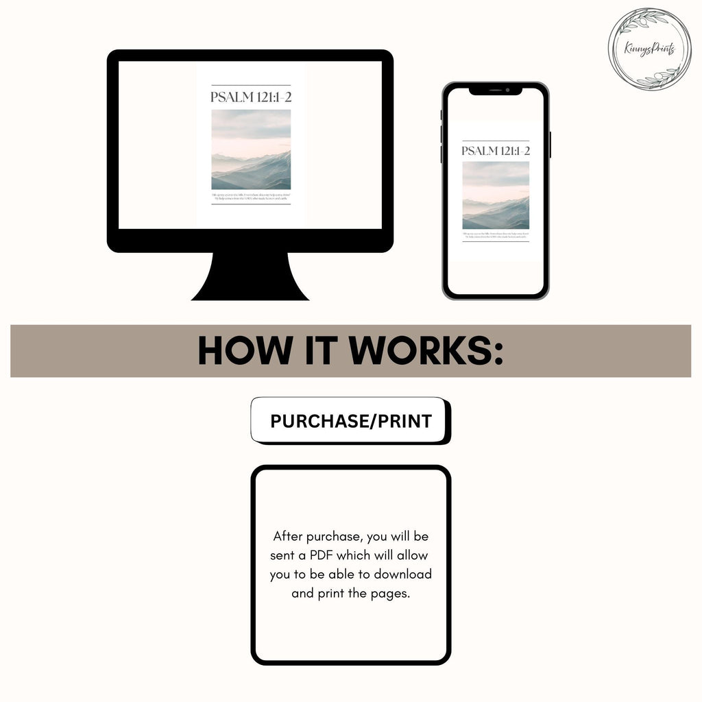 Grey Christian Wall Art, Psalm Bible Verse Quote Poster Print, Digital Download