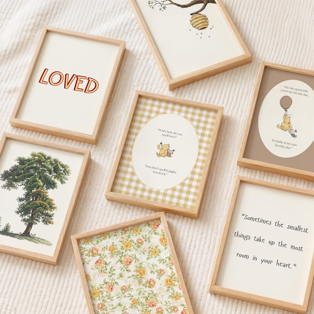 Winnie the Pooh Prints, Vintage Nursery Wall Art Bundle, Digital Download