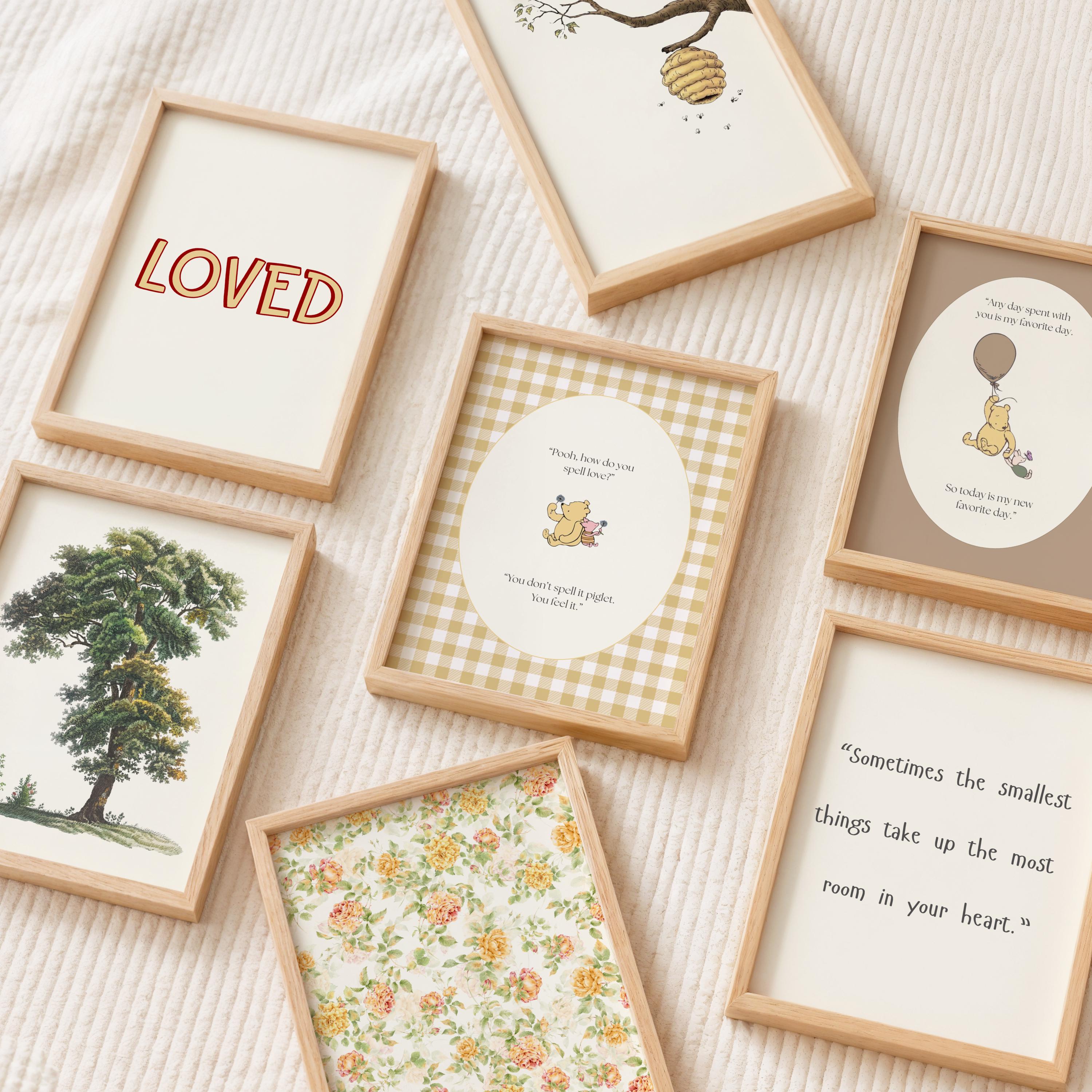 Winnie the Pooh Prints, Vintage Nursery Wall Art Bundle, Digital Download
