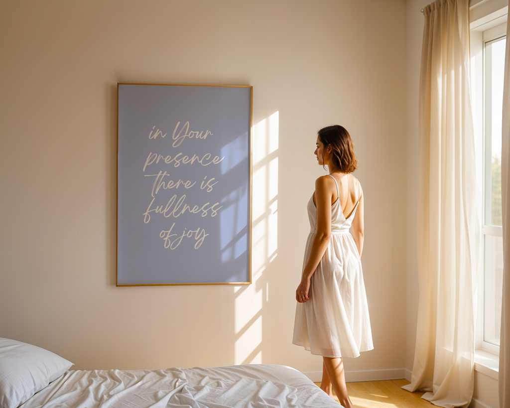 Blue Christian Wall Art Set Bedroom, Green Bible Verse Wall Print Floral, Digital Download