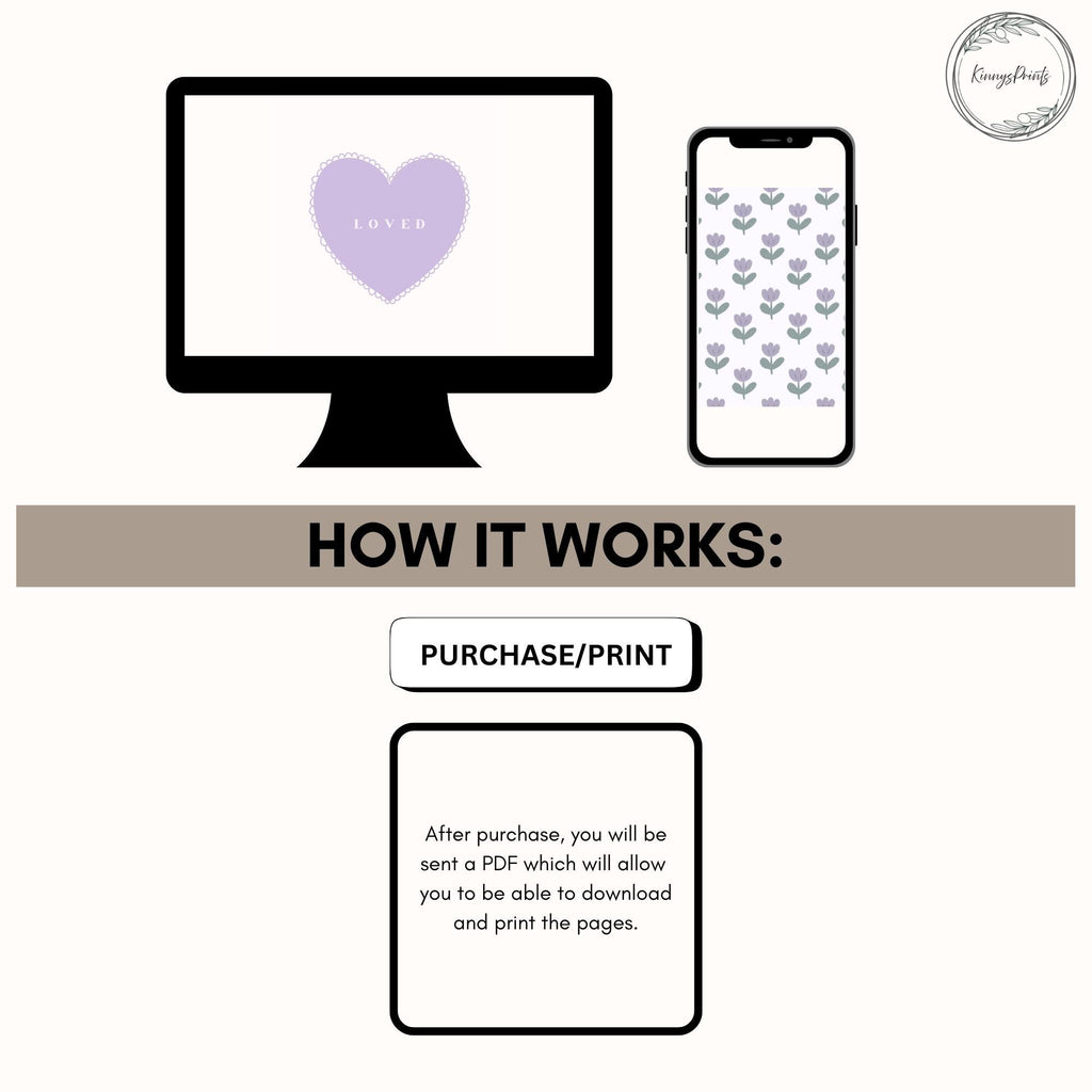 Christian Girl Nursery Wall Art, Printable Purple Vintage Bible Verse Quote Prints, Digital Download