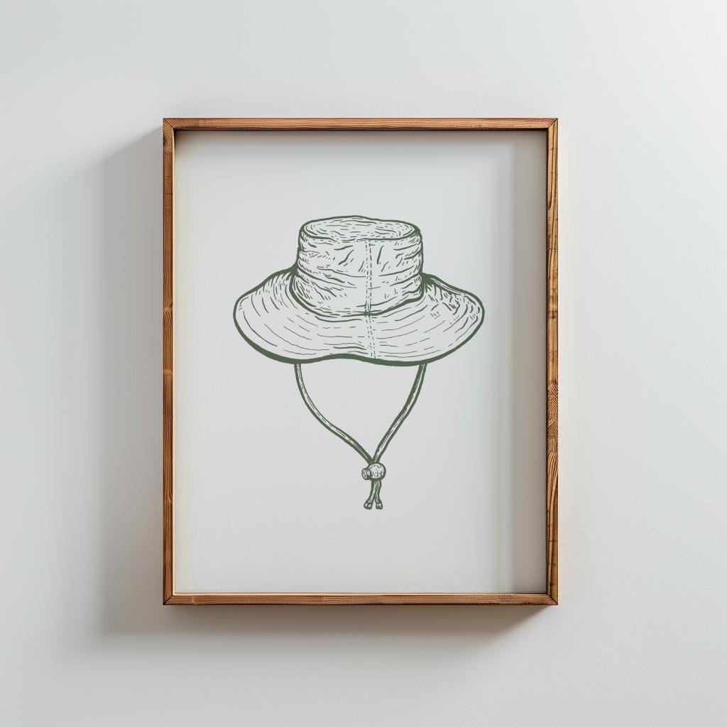 Vintage Fishing Nursery Wall Art, Green Kids Room Poster Prints, Digital Download