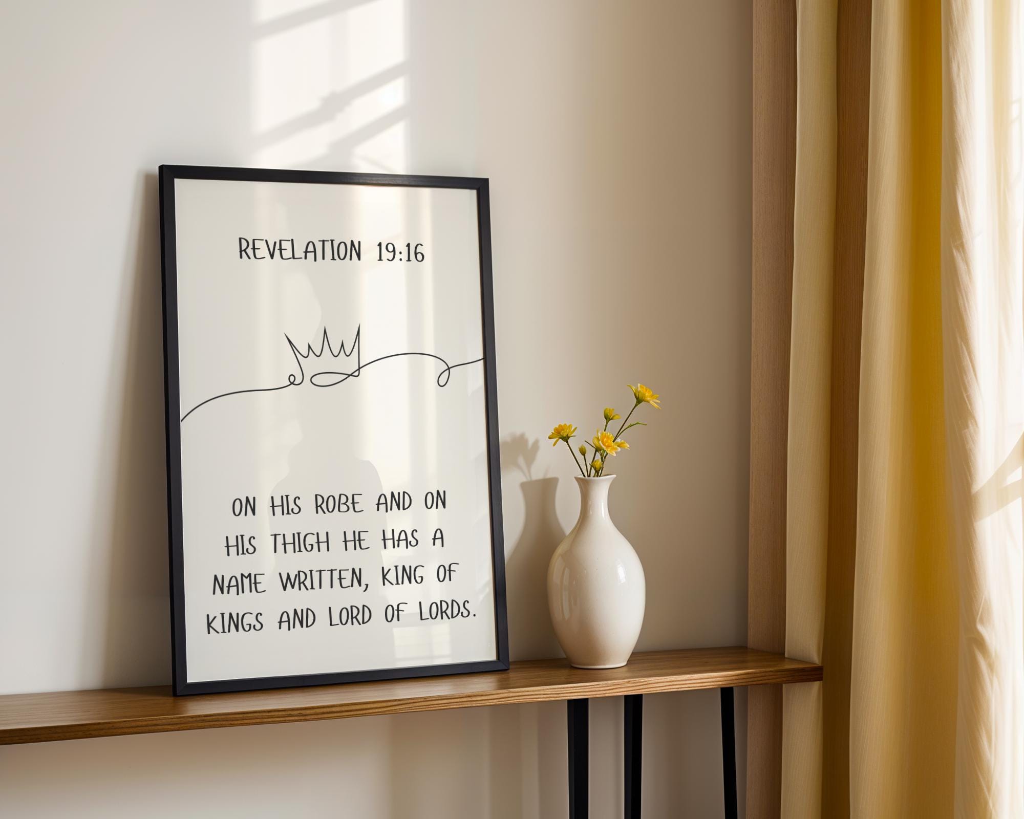 Drawing Christian Wall Art Print Set: Black & White Gallery Wall, Digital Download