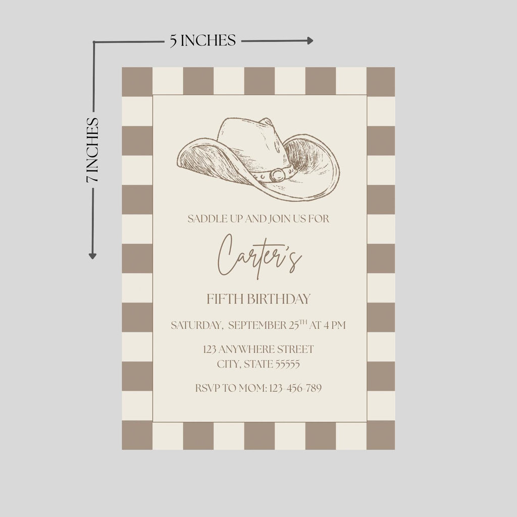 Cowboy Birthday Invitation: Western Rodeo Party, Editable Template (Digital Download)