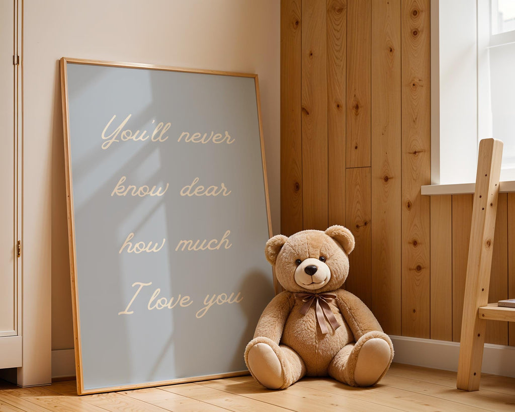 Christian Girl Nursery Wall Art, Printable Blue Vintage Bible Verse Quote Prints, Digital Download