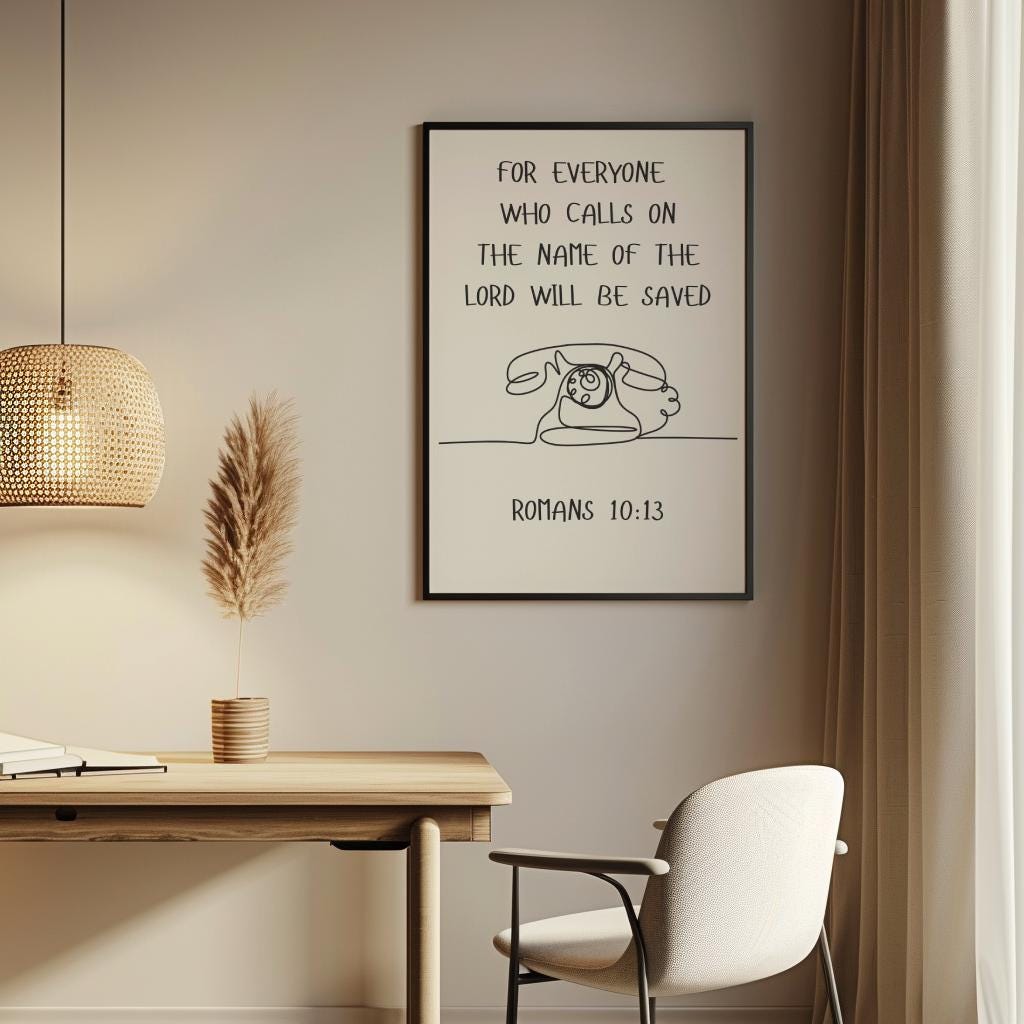 Romans 10 Bible Verse Print: Black and White Christian Wall Art, Digital Download