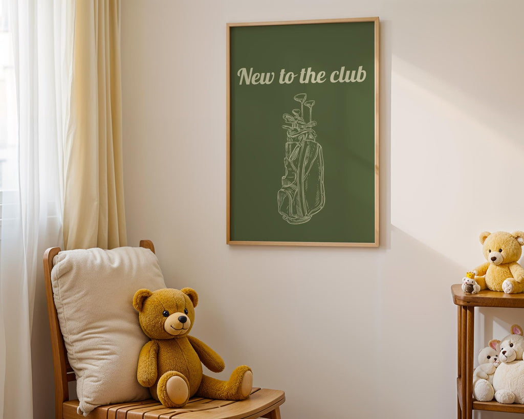 Golf Themed Nursery Prints: Green Wall Art Gallery Collage, Digital Download