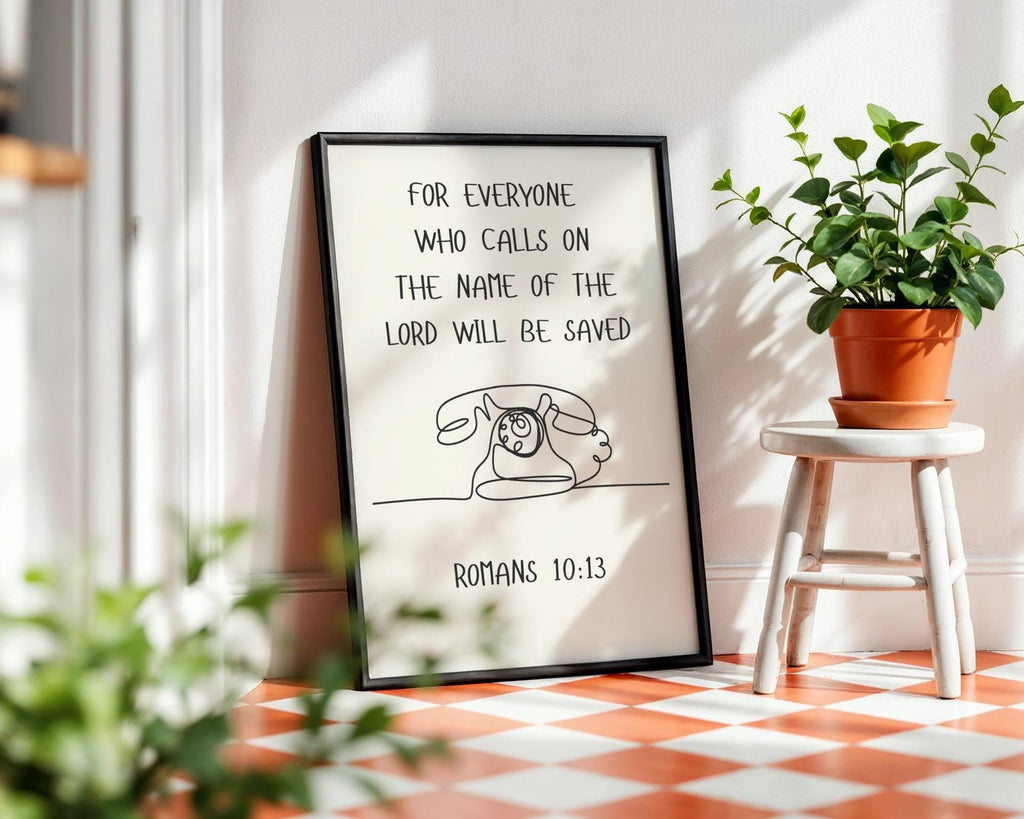 Romans 10 Bible Verse Print: Black and White Christian Wall Art, Digital Download