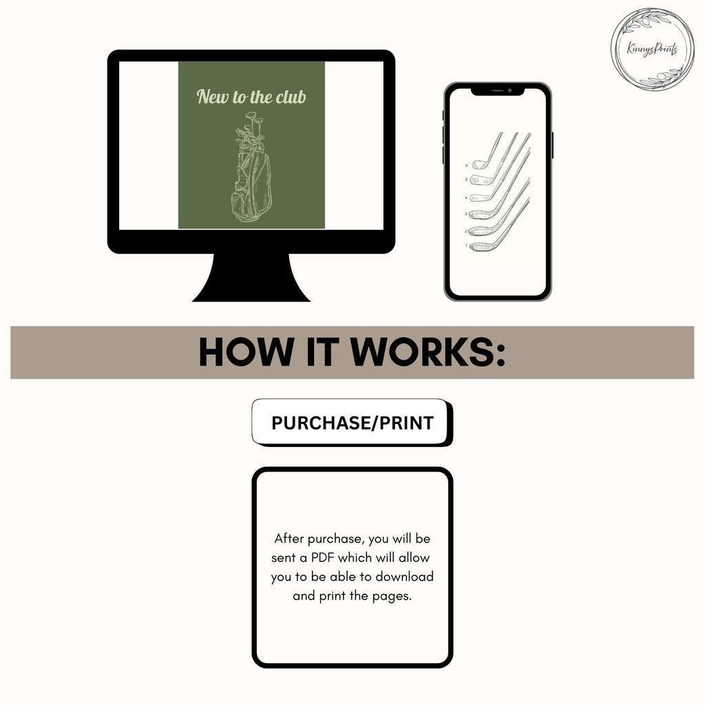 Golf Themed Nursery Prints: Green Wall Art Gallery Collage, Digital Download