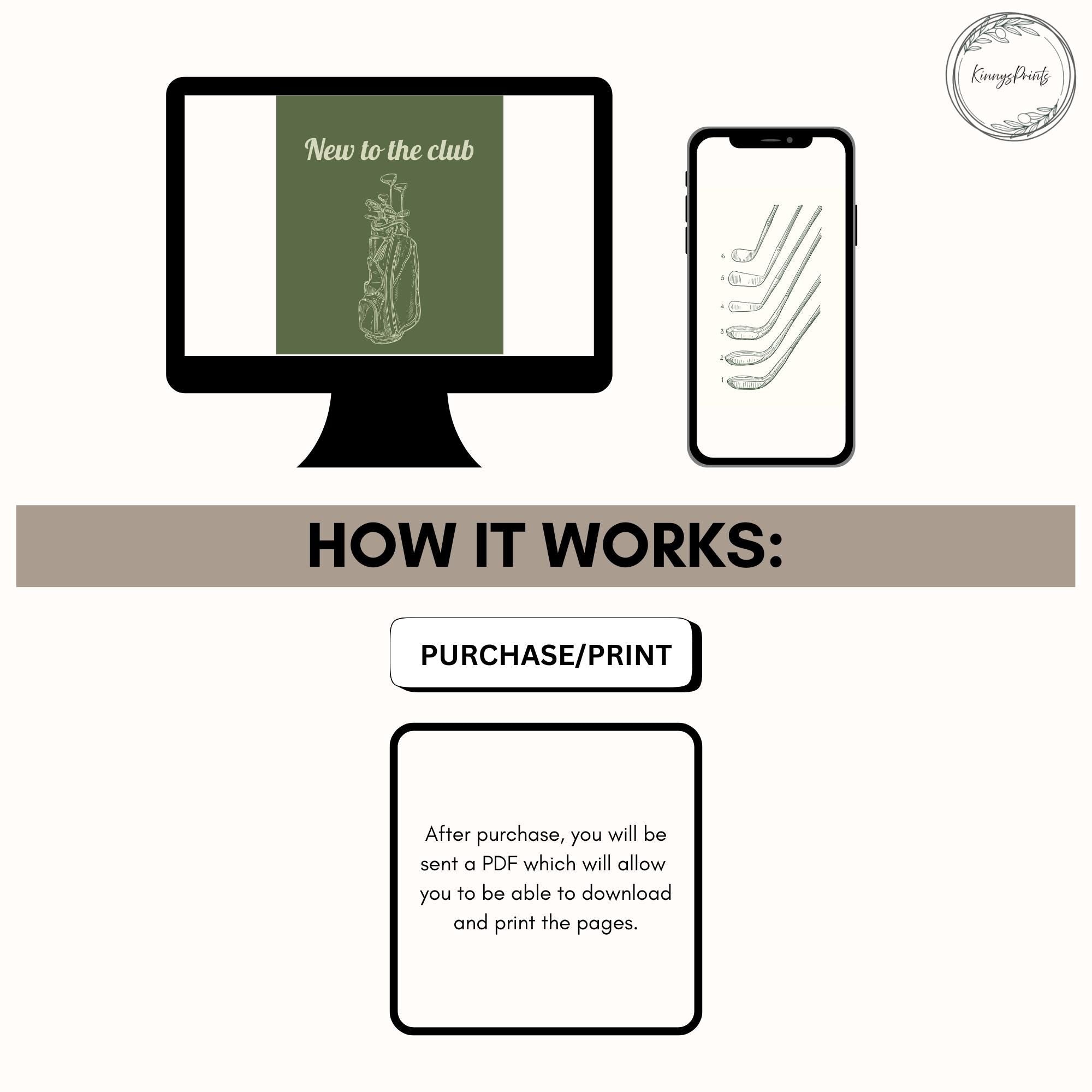 Golf Themed Nursery Prints: Green Wall Art Gallery Collage, Digital Download