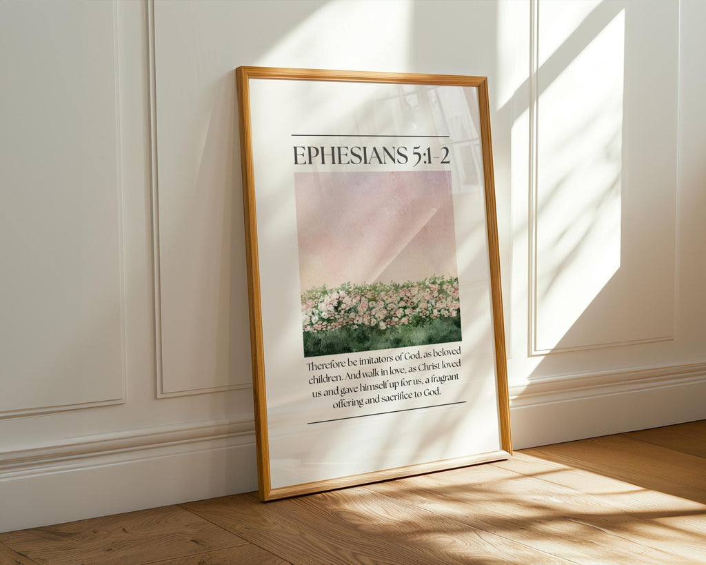 Ephesians 5 Christian Wall Art, Pink Bible Verse Quote Poster Prints, Digital Download