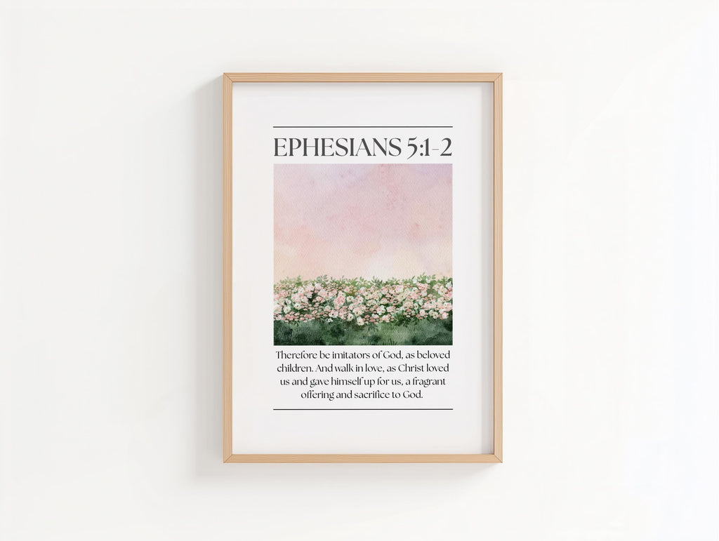 Ephesians 5 Christian Wall Art, Pink Bible Verse Quote Poster Prints, Digital Download